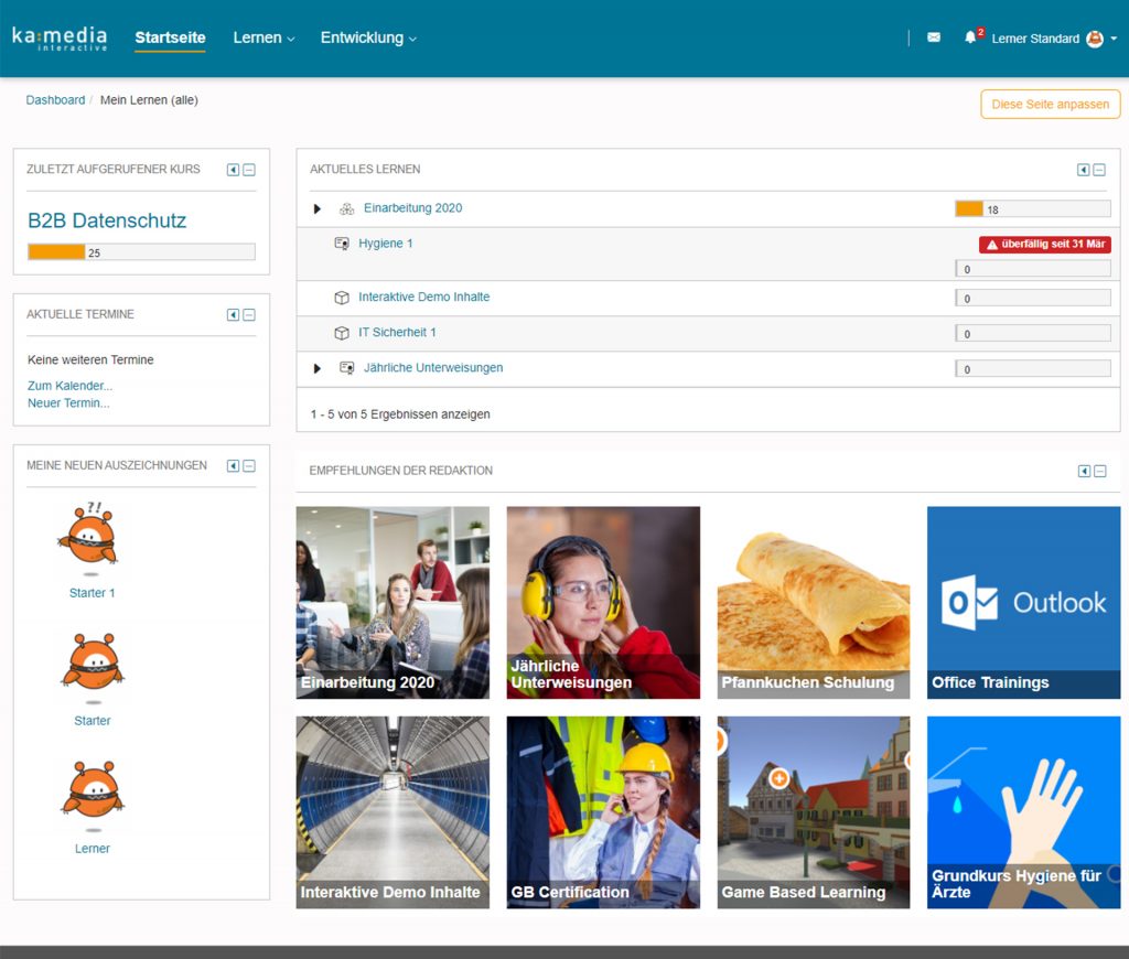 Übersichtliche individuelle Dashboards mit allen wichtigen Informationen auf einem Blick