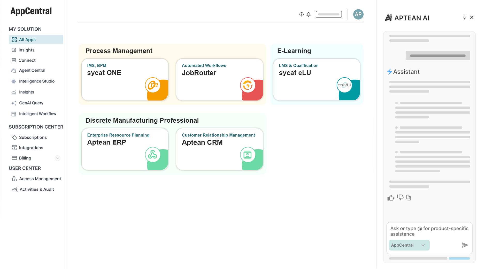 AppCentral: Alle Unternehmensanwendungen auf einer KI-gestützten Plattform